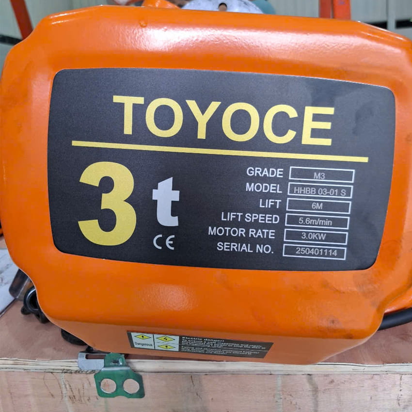 palang xích điện 3 tấn Toyoce cố định